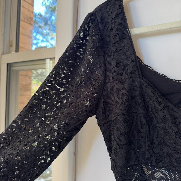 Free People Black Lace Maxi Dress Adored Large New - Picture 8 of 13